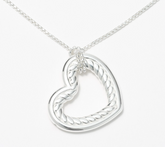 UltraFine 950 Silver Rope Heart Necklace
